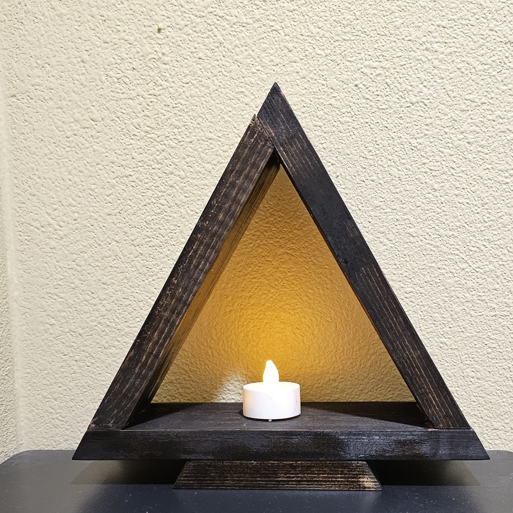 Wood candle holder